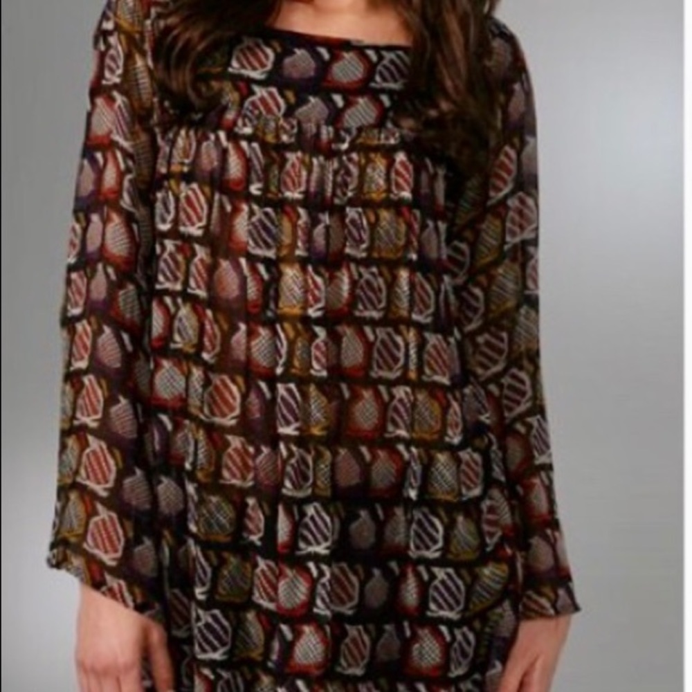 WINTER KATE Grace Vintage Silk Geometric Tunic